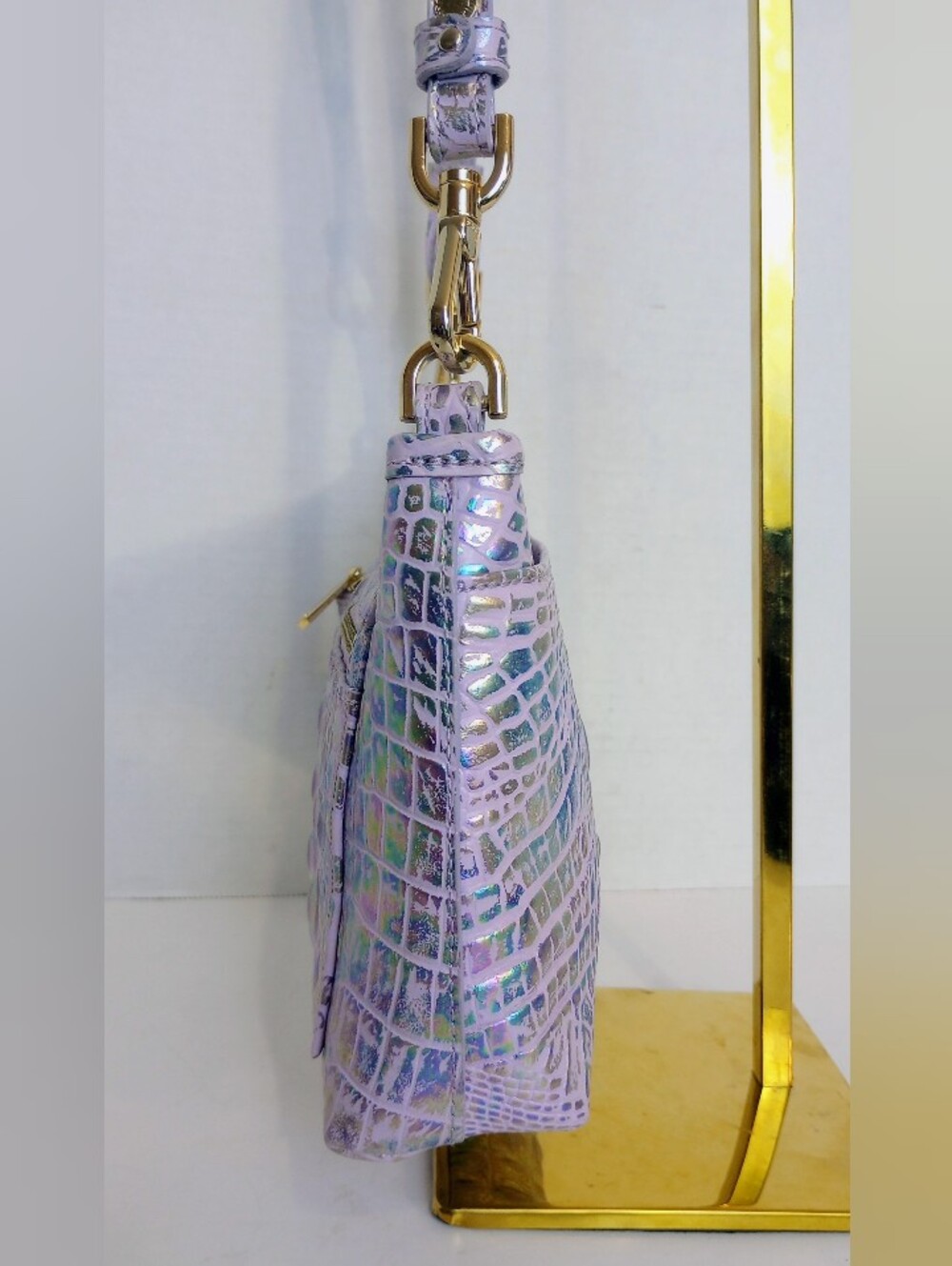Brahmin Violet Wonderland Vida Crossbody Bag Metallic Purple - Picture 8 of 12